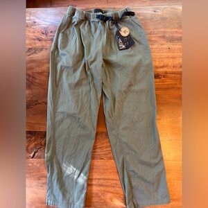 NWT Gramicci Belted Pants Mens Size XL Khaki Cotton Canvas Hiking 31”" Inseam